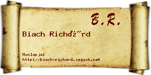Biach Richárd névjegykártya