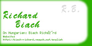 richard biach business card